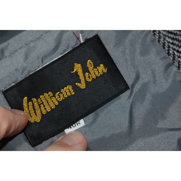 William John Blazer Tweed Style Mens Size 40 Reg Gray Herringbone Linen Wool - Picture 8 of 12